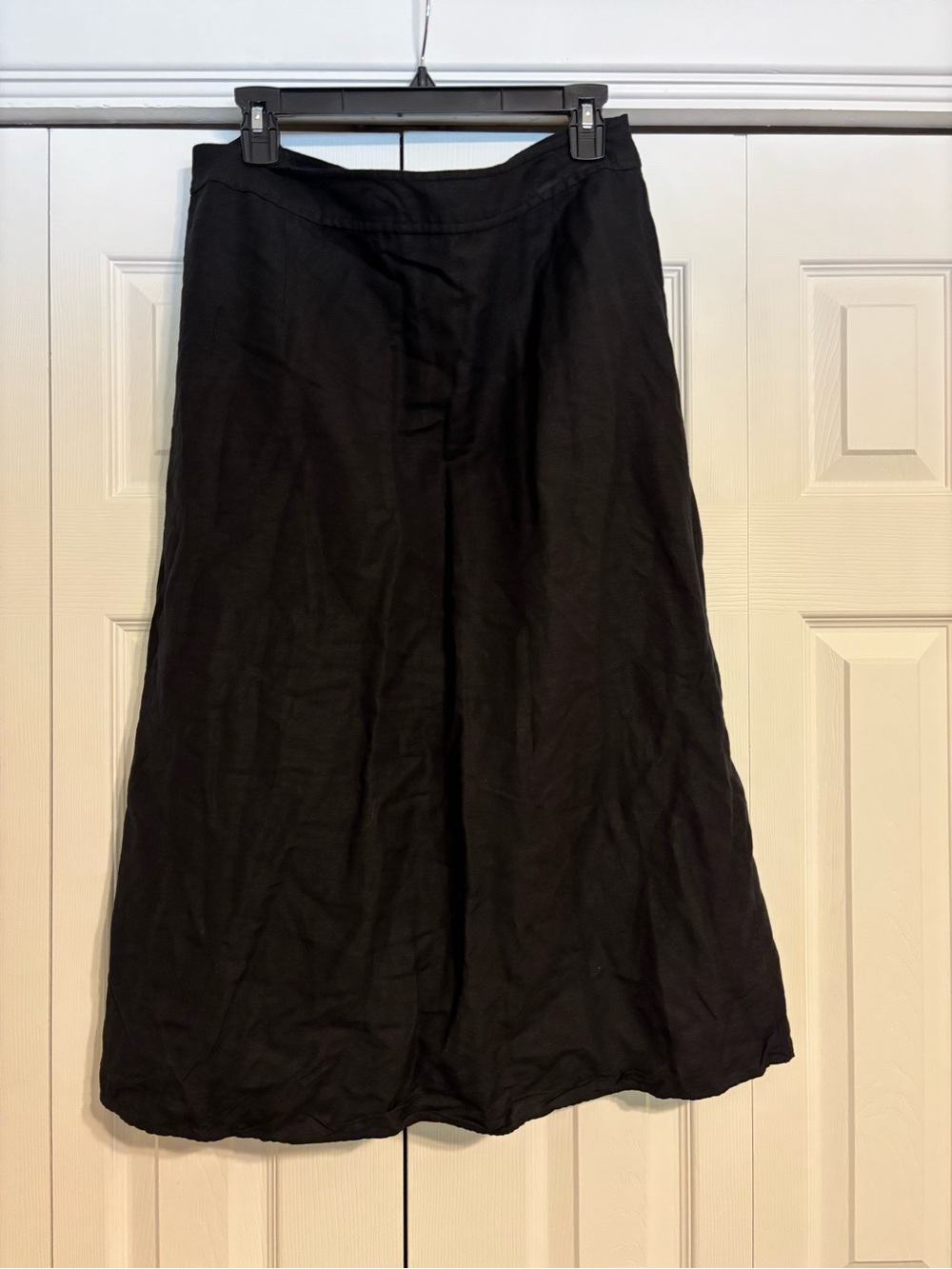 LOFT Black A-Line Midi Skirt